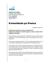 Press Release consumer price index Curaçao februari 2017